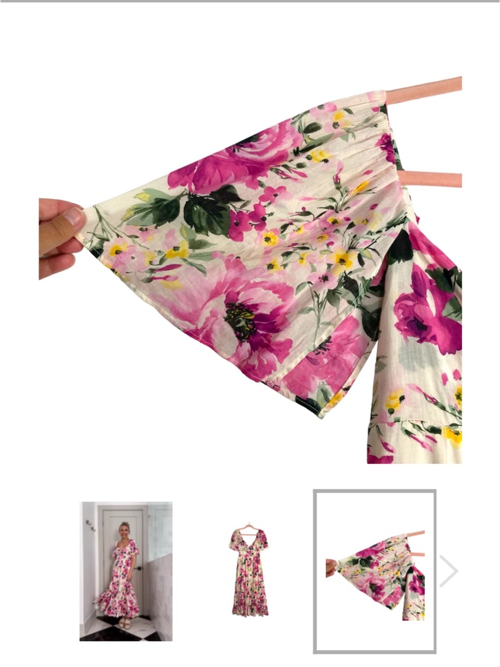 ABERCROMBIE & FITCH FLORAL FRONT CUTOUT LINED DRESS - Picture 4 of 6